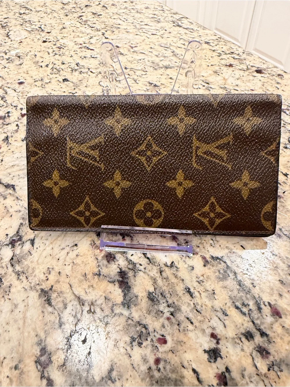 Vintage Louis Vuitton Brown Monogram Checkbook Wallet